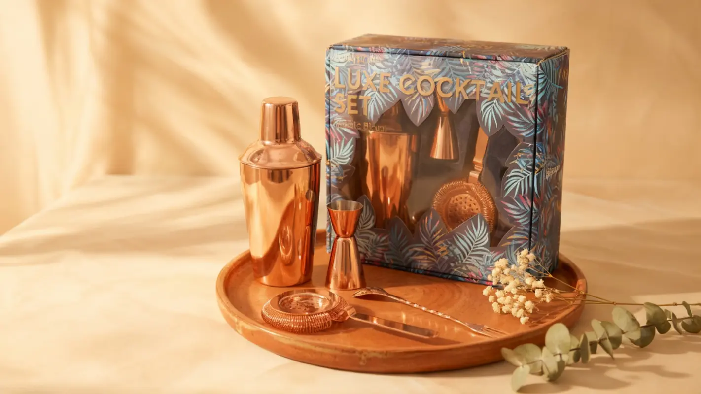 Stainless steel cocktail shaker set manufactured in-house