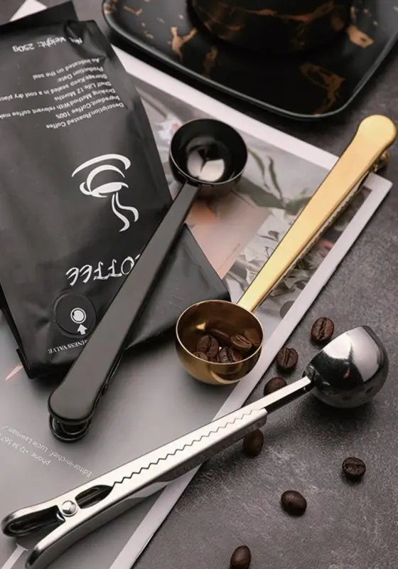 Coffee scoop and bag clip by London Black
