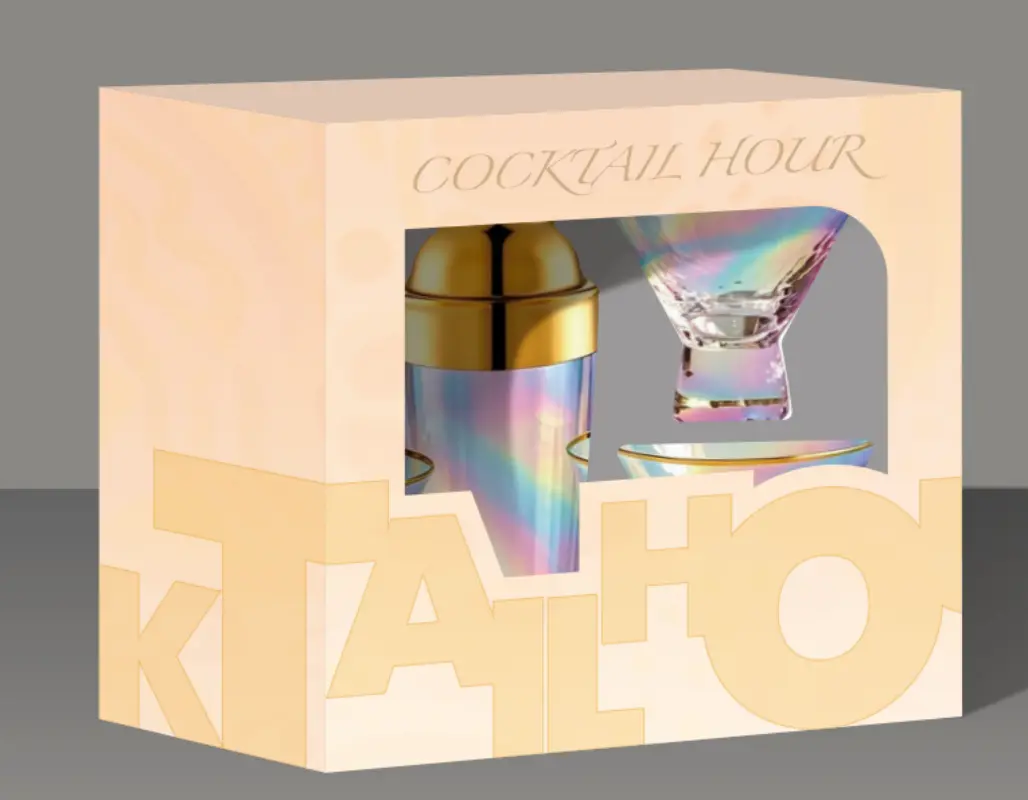 Window cut retail color box packaging by London Black