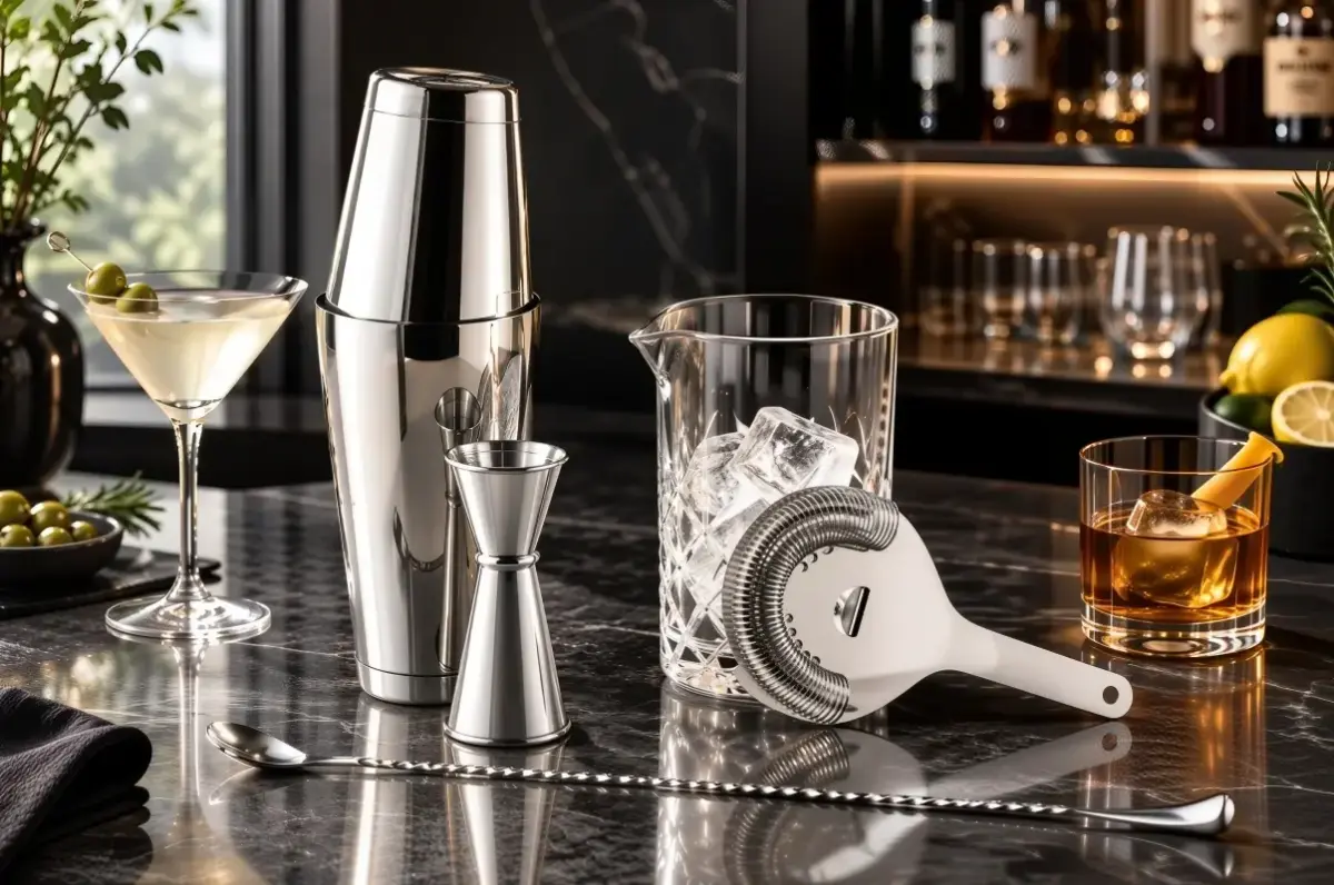 Cocktail shaker and bar tools — Barware